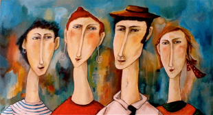 Affiche de l'exposition au restaurant Le Bonheur est dans le Thé